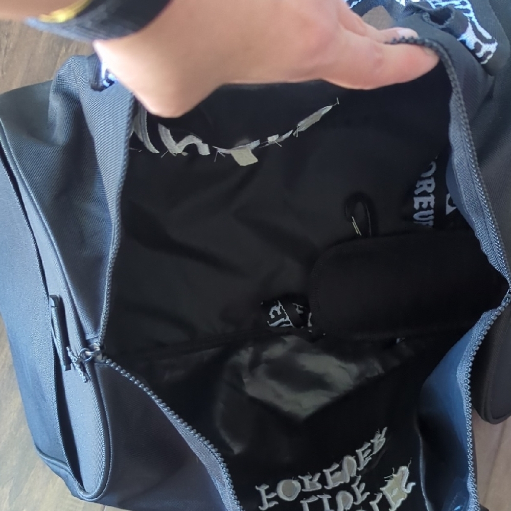 Black Duffel Bag with White Print - Picture 6 of 7
